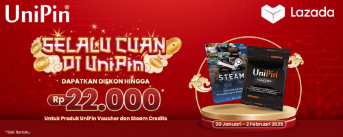 Selalu Cuan di UniPin! Diskon UniPin Voucher dan Steam Credits Hingga 22 Ribu